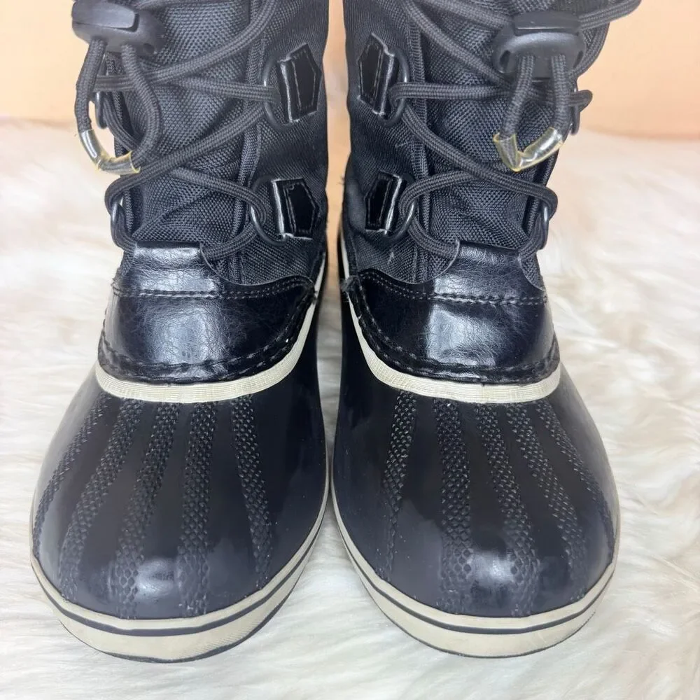 SOREL Youth Kids Yoot Pac Black Waterproof Snow Boots Size 3